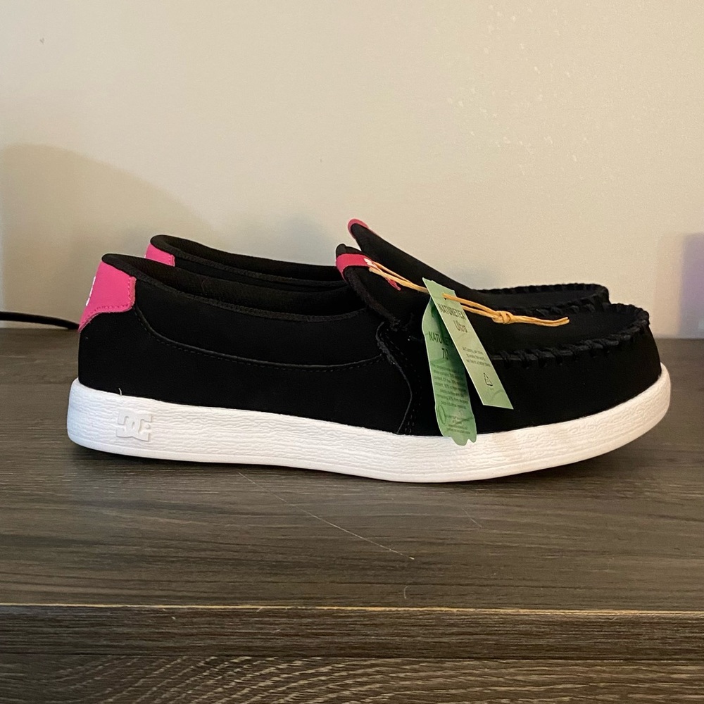 DC Kids Black and Pink Slip-On Shoes